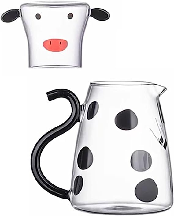 Cow Carafe Pitcher Cow Water Pitcher With Cup Bedside Water Carafe Cow
