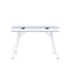 30 H x 22 W x 45 D Grey Home Desk with Two White Storage Drawers