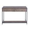 43.3"W x 21.6"D x 29.3"H Computer Desk with One Drawer, Walnut & Black