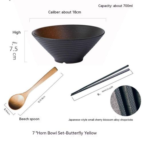 Household Ceramic Large Ramen Bowl Tableware Set