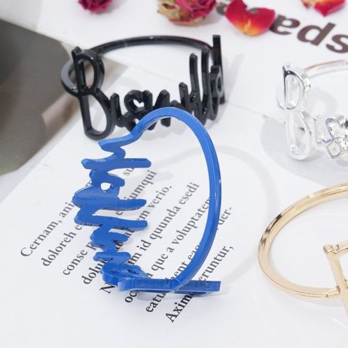 Hotel Table Setting Accessories Simple Metal Light Luxury English Letters Napkin Ring