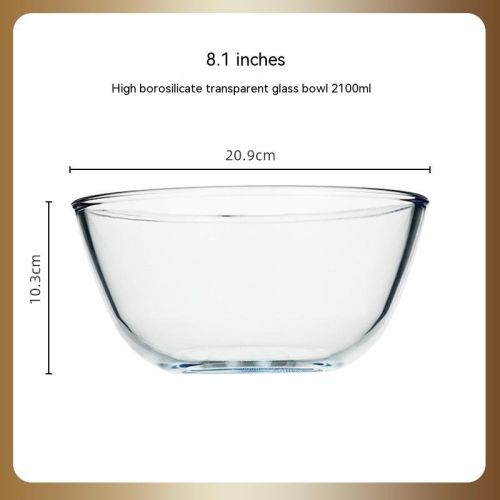 Japanese-style Transparent Glass Salad Bowl Large Instant Noodle Bowl Creative Bowl Microwave Oven Household And Noodle Bowl