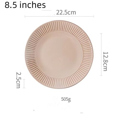 Vintage Ceramic Round Dessert Plate Rice Bowl