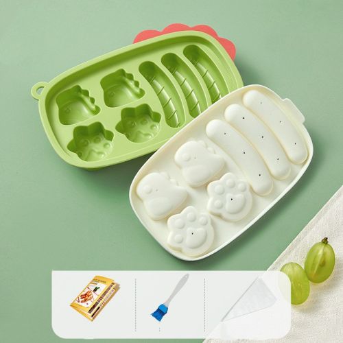 Baby Complementary Food Dinosaur Silicone Sausage Mold Can Steam